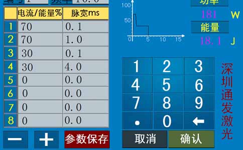 通發(fā)激光焊接機參數設置界面